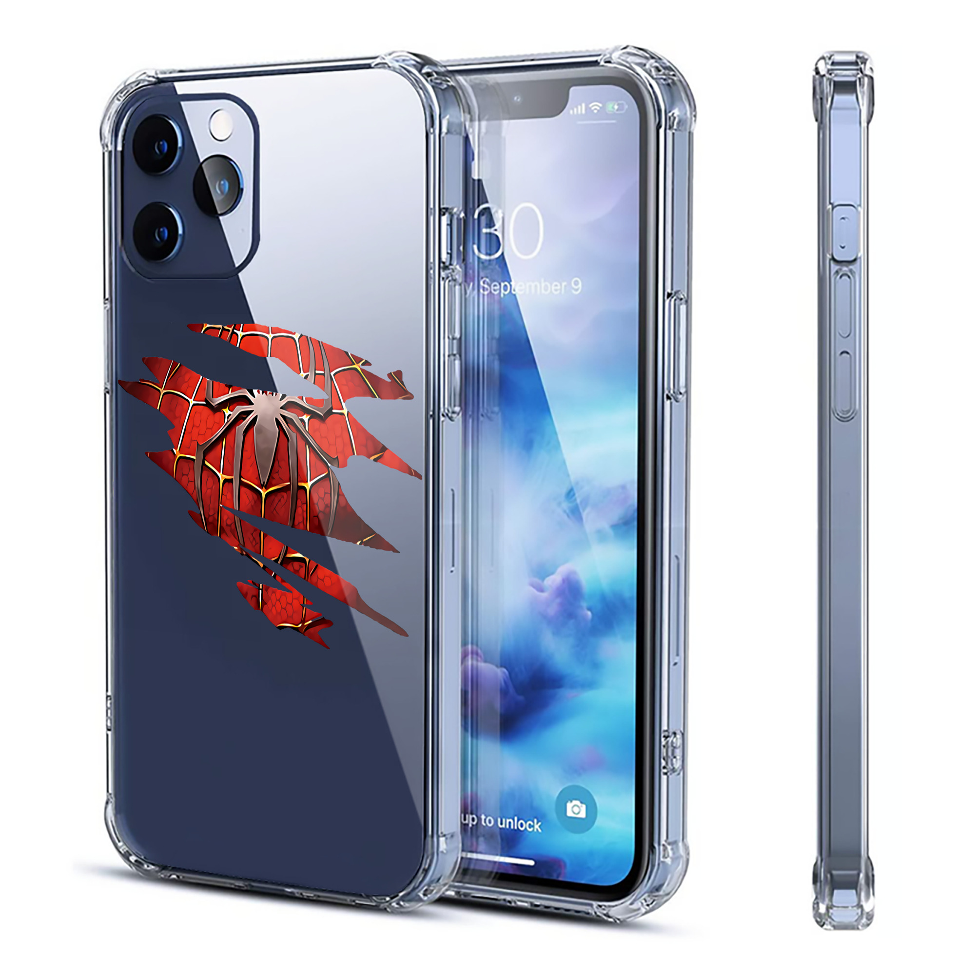 （画像用） Spider Man スパイダーマン 【iPhone 12シリーズ対応】透明スマホケース（クリアソフトケース）